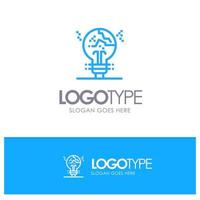 Concept Copycat Fail Fake Idea Blue outLine Logo with place for tagline vector