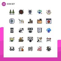 25 iconos creativos, signos y símbolos modernos de proceso, desarrollo de nudos ágiles, virus, elementos de diseño vectorial editables