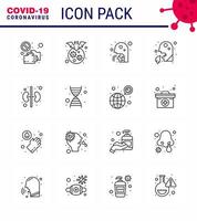 COVID19 corona virus contamination prevention Blue icon 25 pack such as cough throat corona people healthcare viral coronavirus 2019nov disease Vector Design Elements