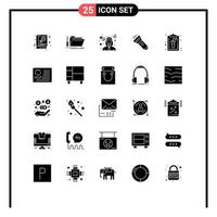 Set of 25 Modern UI Icons Symbols Signs for flash light service flashlight money Editable Vector Design Elements