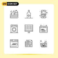 9 Creative Icons Modern Signs and Symbols of radioscopy medical atm card bath washing Editable Vector Design Elements