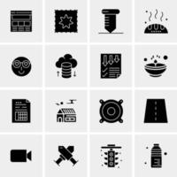 16 iconos de negocios universales vector ilustración de icono creativo para usar en proyectos relacionados con la web y dispositivos móviles