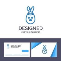 Creative Business Card and Logo template Rabbit Easter Bunny Vector Illustration