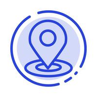 Browse Map Navigation Location Blue Dotted Line Line Icon vector