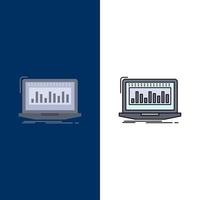 Data financial index monitoring stock Flat Color Icon Vector