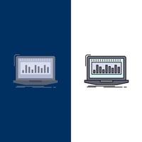 Data financial index monitoring stock Flat Color Icon Vector