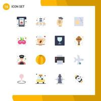 16 Universal Flat Color Signs Symbols of entertainment housekeeping head hand cleaning Editable Pack of Creative Vector Design Elements
