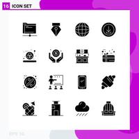 Set of 16 Modern UI Icons Symbols Signs for rgb color map we download Editable Vector Design Elements