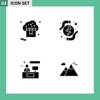 Mobile Interface Solid Glyph Set of Pictograms of cloud chat store hands discussion Editable Vector Design Elements