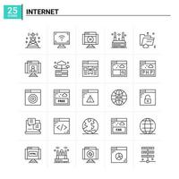 25 Internet icon set vector background