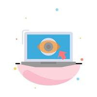 Laptop Monitor Lcd Presentation Abstract Flat Color Icon Template vector