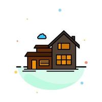 Home House Building Apartment Abstract Flat Color Icon Template vector