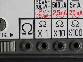 electrical symbol on vintage analog multimeter photo