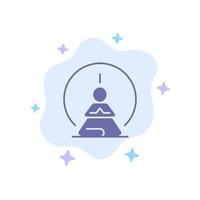 Mental Concentration Concentration Meditation Mental Mind Blue Icon on Abstract Cloud Background vector