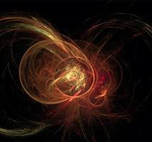 illustration of orange space planet star system, color graphics, background photo