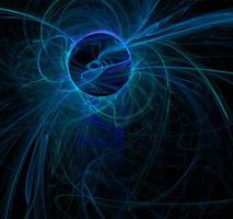illustration of a blue space planet star system, color graphics, background photo