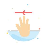 Hand Hand Cursor Up Left Abstract Flat Color Icon Template vector