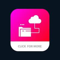 Cloud Folder Storage File Mobile App Icon Design vector