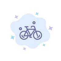 Bicycle Bike Cycle Spring Blue Icon on Abstract Cloud Background vector
