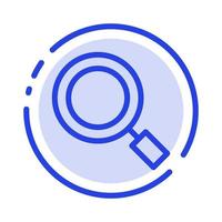 General Magnifier Magnify Search Blue Dotted Line Line Icon vector