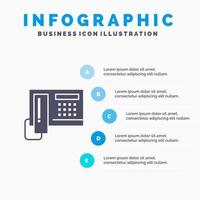 Telephone Phone Cell Hardware Infographics Presentation Template 5 Steps Presentation vector