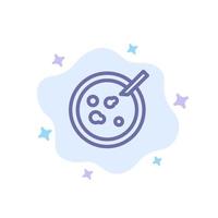 Petri Dish Analysis Medical Blue Icon on Abstract Cloud Background vector