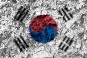 textura de la bandera coreana como fondo foto