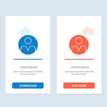 Personal Personalization Profile User  Blue and Red Download and Buy Now web Widget Card Template vector