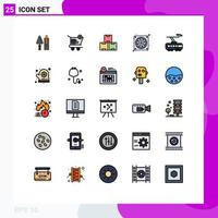 Filled line Flat Color Pack of 25 Universal Symbols of clever fan shopping computer stock Editable Vector Design Elements