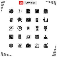25 iconos creativos, signos y símbolos modernos del código de compra de la aplicación, elementos de diseño vectorial editables vector
