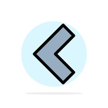 Arrow Back Left Abstract Circle Background Flat color Icon vector