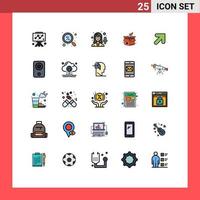 25 Universal Filled line Flat Colors Set for Web and Mobile Applications startup release female product release business Editable Vector Design Elements