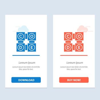 Code Learning Code Learning Education  Blue and Red Download and Buy Now web Widget Card Template vector