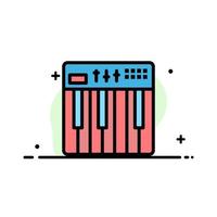 Controller Hardware Keyboard Midi Music  Business Flat Line Filled Icon Vector Banner Template