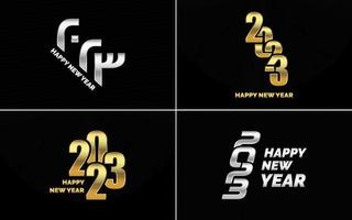 Big Set of 2023 Happy New Year logo text design. 2023 number design template. Collection of 2023 Happy New Year symbols vector