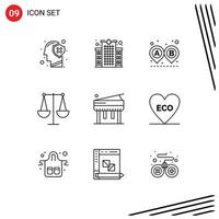 Modern Set of 9 Outlines and symbols such as education finance care business ride Editable Vector Design Elements