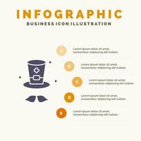 Hat Cap Ireland Solid Icon Infographics 5 Steps Presentation Background vector