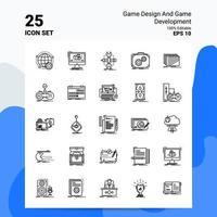 25 conjunto de iconos de diseño y desarrollo de juegos 100 archivos editables eps 10 concepto de logotipo de empresa ideas diseño de icono de línea vector