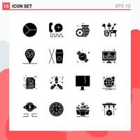 16 Creative Icons Modern Signs and Symbols of raining song interface music money Editable Vector Design Elements