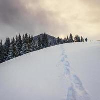 paisaje de invierno en las montañas foto