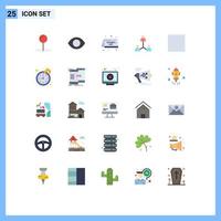 Universal Icon Symbols Group of 25 Modern Flat Colors of multimedia control date user network Editable Vector Design Elements