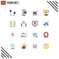 16 Creative Icons Modern Signs and Symbols of cereal champion online data cup case Editable Pack of Creative Vector Design Elements