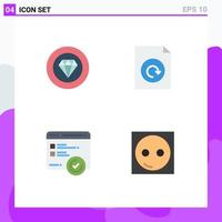 4 Flat Icon concept for Websites Mobile and Apps achievements testing performance reload devices Editable Vector Design Elements