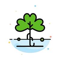 Clover Green Ireland Irish Plant Abstract Flat Color Icon Template vector