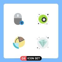 Set of 4 Modern UI Icons Symbols Signs for computers chart hardware halloween diagram Editable Vector Design Elements