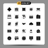 Modern Set of 25 Solid Glyphs Pictograph of horse gymnastic user id thinking creative Editable Vector Design Elements