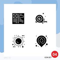 4 Solid Glyph concept for Websites Mobile and Apps blog tool grid angle energy Editable Vector Design Elements