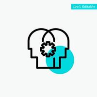 Brain Control Mind Setting turquoise highlight circle point Vector icon