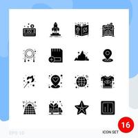 User Interface Pack of 16 Basic Solid Glyphs of garden gate shuttle religion christ Editable Vector Design Elements