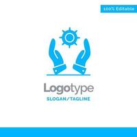 Business Development Modern Solutions Blue Solid Logo Template Place for Tagline vector